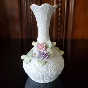 Vntg 5 1/2" Bone China English Garden Collection Bud Vase by Hathaway